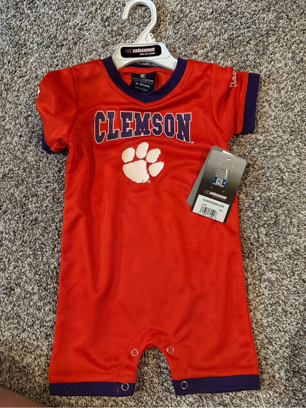 Colosseum Clemson Orange and Purple Infant One-Piece